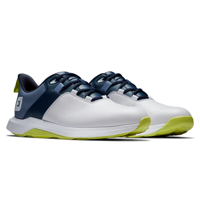 Footjoy Men's ProLite Spikeless Golf Shoe - White/Navy/Lime Golf Stuff - Save on New and Pre-Owned Golf Equipment 