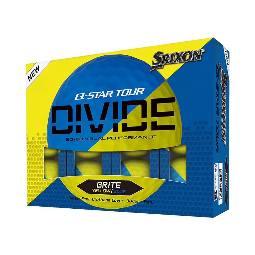 Srixon Q-Star Tour Divide '24 Brite Golf Balls Golf Stuff - Save on New and Pre-Owned Golf Equipment Box / 12 Yellow/Blue 