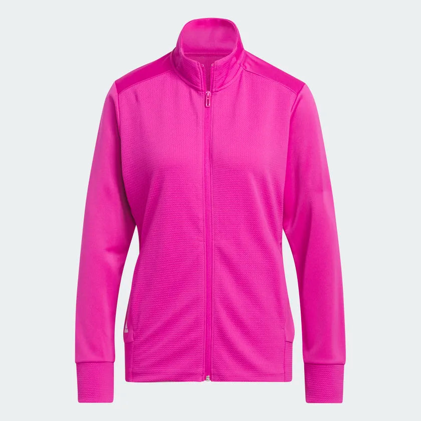 Adidas Textured Full Zip Jacket HS2470 Lucid Fuchsia Golf Stuff 