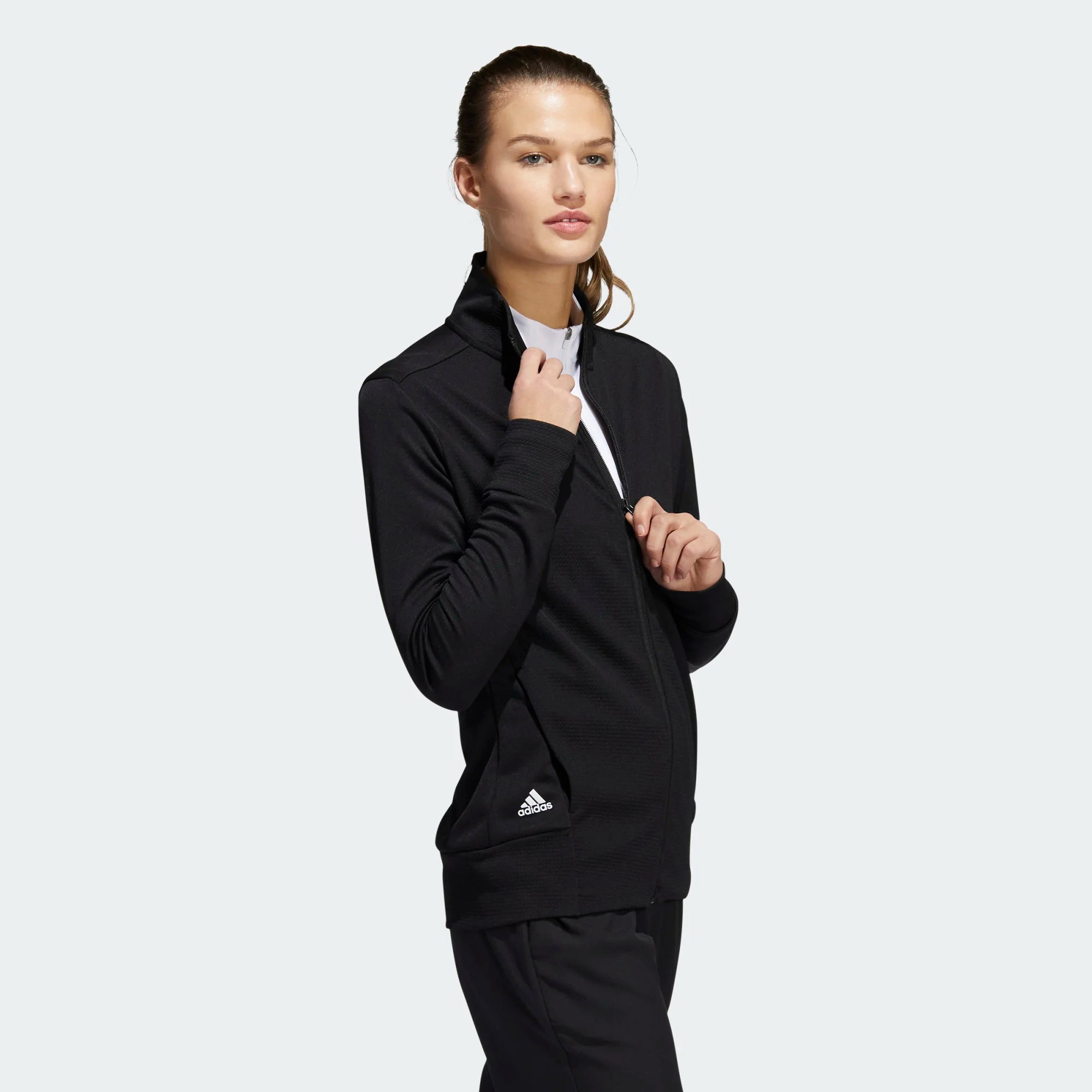 Adidas Women s Textured Full Zip Jacket HA3395 Golf Stuff