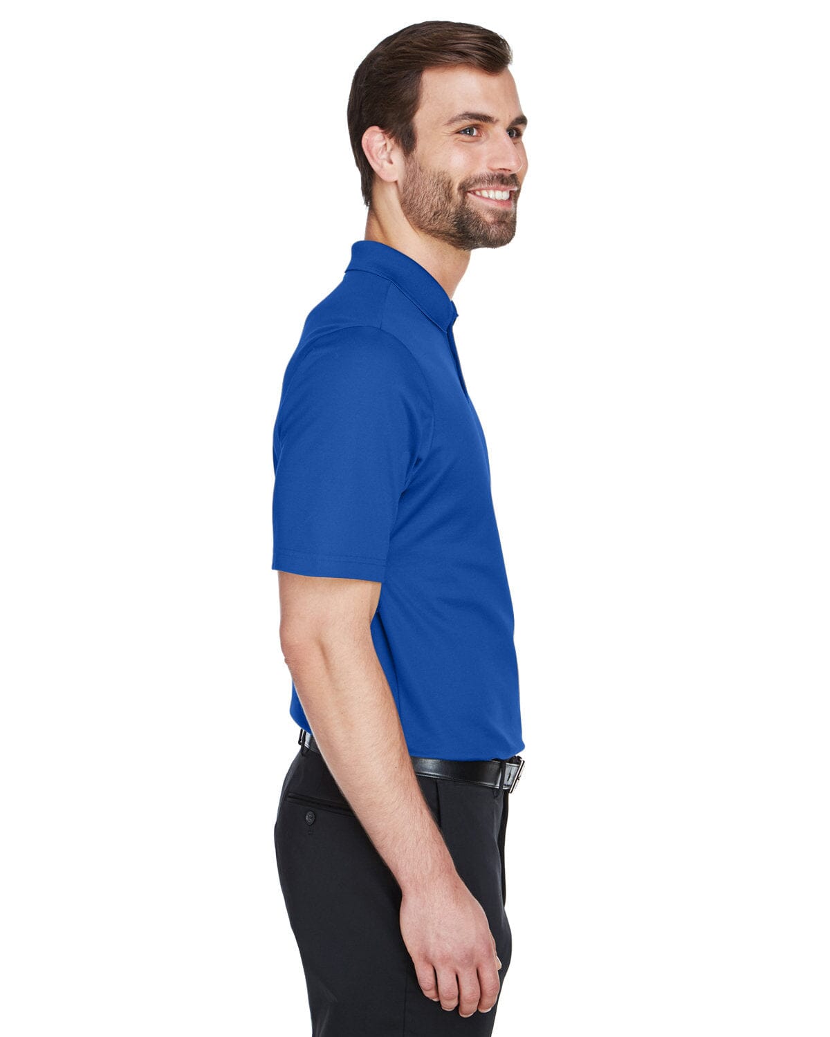 Devon & Jones CrownLux Performance™ Men's Plaited Polo True Royal Golf Stuff 