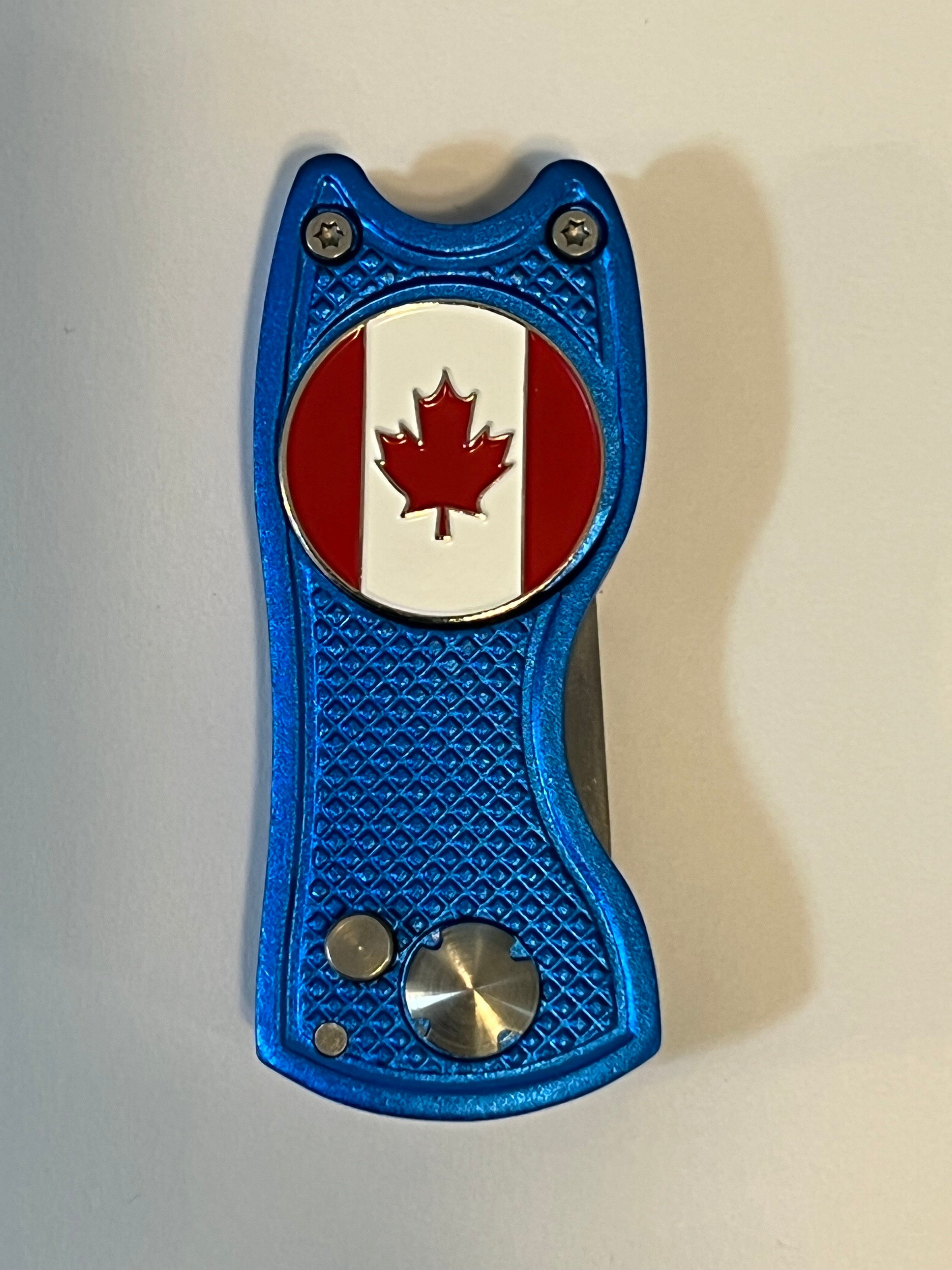 Fix It Switchblade Divot Tool with Canada Flag Marker Golf Stuff - Save on New and Pre-Owned Golf Equipment 