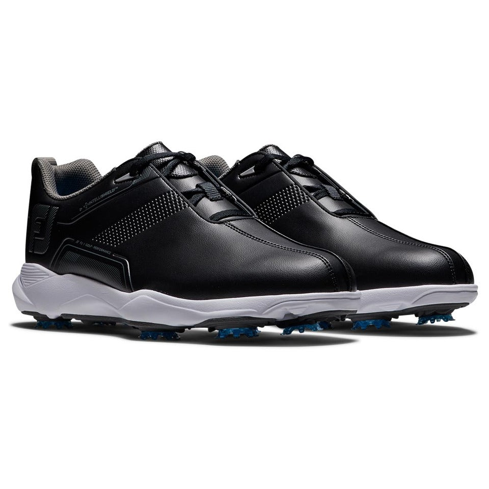 Footjoy Men's eComfort Spiked Golf Shoe Black/White/Blue 57700 Golf Stuff 