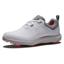 Footjoy Women's eComfort Spiked Golf Shoe White/Gray/LtGray 98640 Golf Stuff - Save on New and Pre-Owned Golf Equipment 