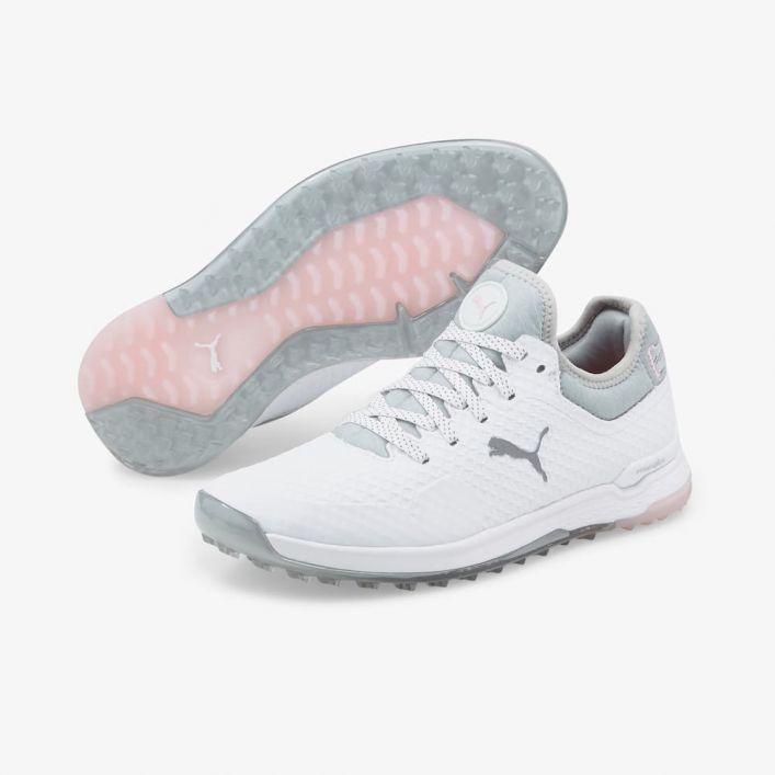 Puma PROADAPT ALPHACAT White/Silver/Pink Women's Golf Shoe 376157 01 Golf Stuff 